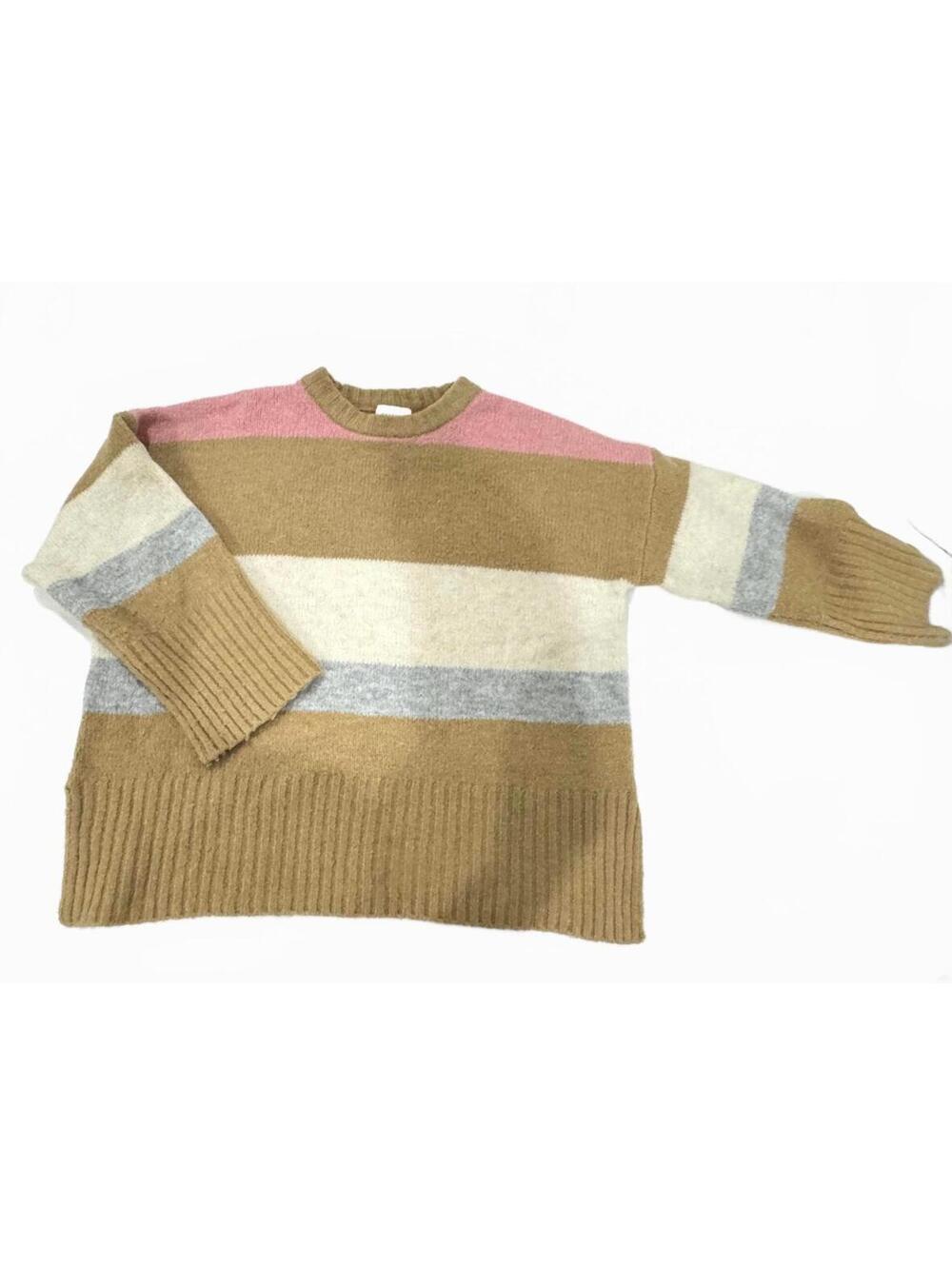 Topshop Supersoft Fuzzy Brushed Striped Sweater Oversized Cozy Knit Size 14 XL - Picture 3 of 9